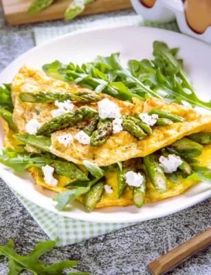 Asparagus Omelette with Goat Cheese recipe